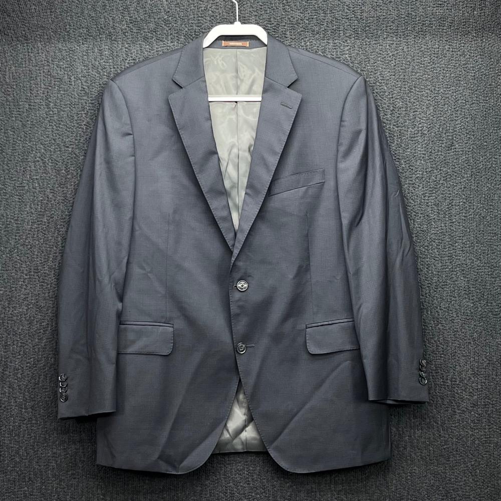 Peter Millar Aqua Nanoluxe Mens 42R Wool Blazer Charcoal Grey Sport Coat CA00429